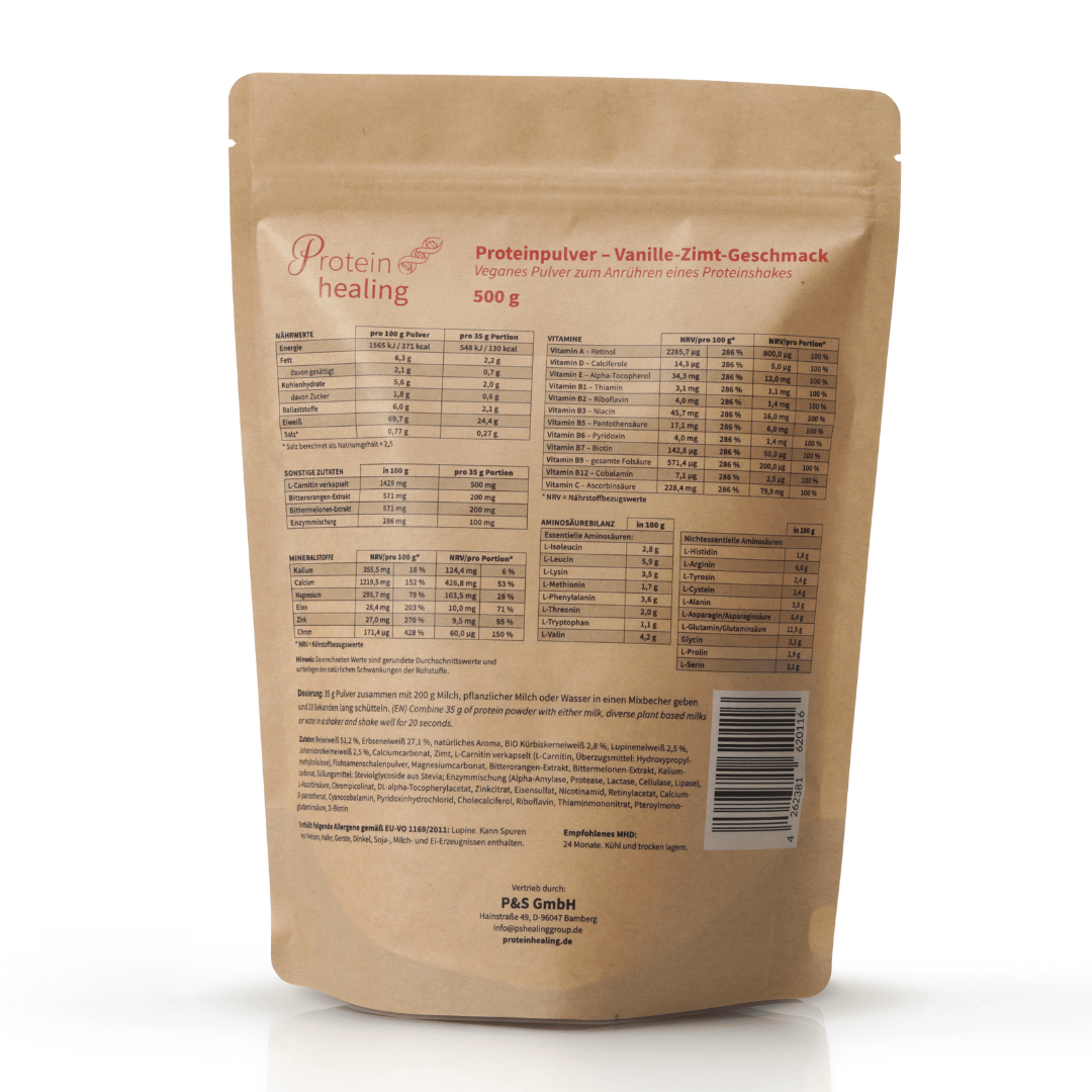 P&S SUPPLEMENTS veganes Pulver Vanille-Zimt 500g