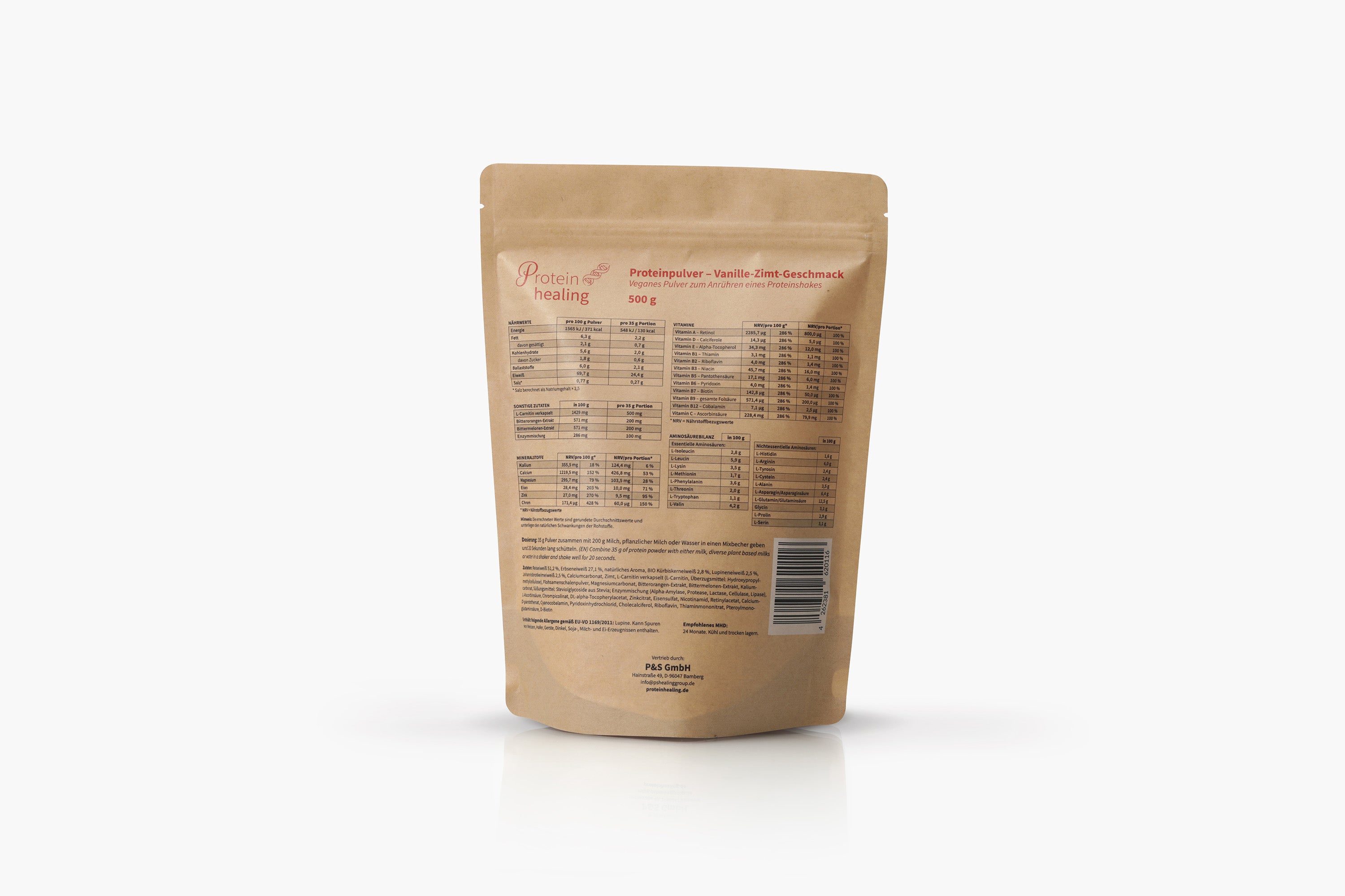 Proteinhealing veganes Pulver Vanille-Zimt 500g